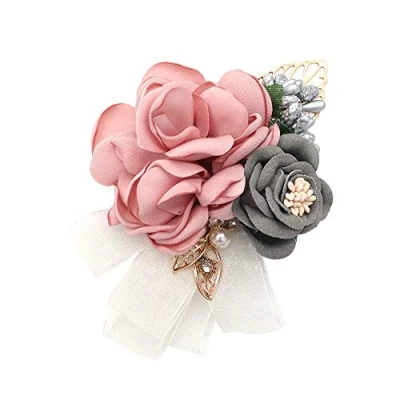 Image of Shiwaki wedding supplies decoration girl bridesmaid boutonniere prom party Small tea rose corsage gift (Champagne)