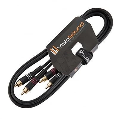Image of Twin Phono 2 x RCA to Plug Lead/Stereo DJ Hi Fi Audio Cable 1.5m