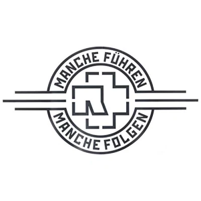 Image of Rammstein Car Sticker &quot;Manche Führen Manche Folgen&quot; Black Official Band Merchandise (Exterior Adhesive) 69 x 38 cm Rear Window