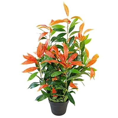Image of Leaf Realistic Red Robin Artificial Ficus Tree/Plant