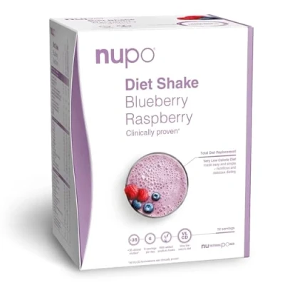 Image of NUPO diet shake Blueberry Raspberry Premium shakes for weight management I Clinically proved meal replacement control 12 Servings Very Low Calorie Diet, GMO Free