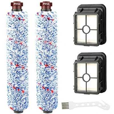 Image of Replacement Parts for Bissell CrossWave, 2 Pack Multi Surface Brush Roll 1868 + Vacuum Filter 1866 CrossWave Cleaner