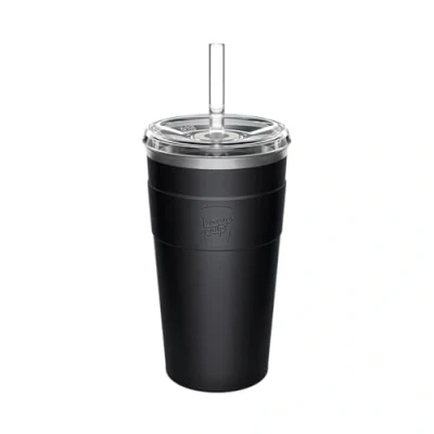 Image of KeepCup Thermal Cold Cup Insulated Stainless Steel Reusable Coffee with Lid and Straw 12oz/340ml 16oz/454ml Black