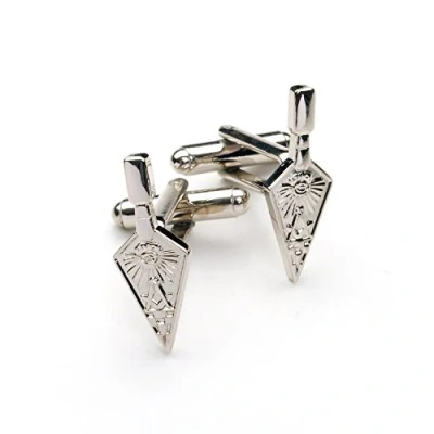 Image of THE MASONIC COLLECTION Freemasons Gold Plated Trowel Cufflinks Velvet Gift Pouch