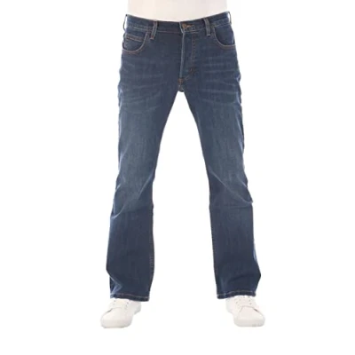 Image of Lee Men&#039;s Jeans Bootcut Denver Trousers Blue Men Cotton Stretch Denim W30 W31 W32 W33 W34 W36 W38 W40 W42 W44, Dark Westwater (Lss1sjnz3), 40 W/32 L