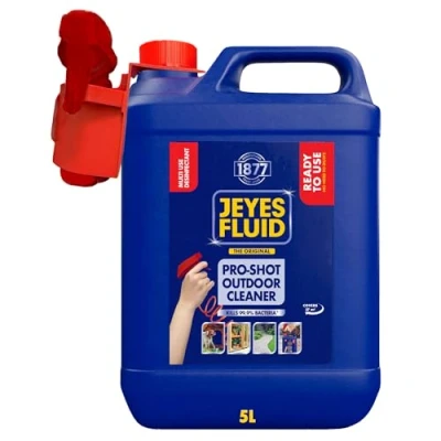 Image of Jeyes Fluid Outdoor Cleaner Ready to Use Pro Spray (5 Litre). Disinfectant Liquid, No Dilution Needed Kills 99.9% Bacteria Patio for Greenhouses, Pet Housing Tackles Dirt &amp;