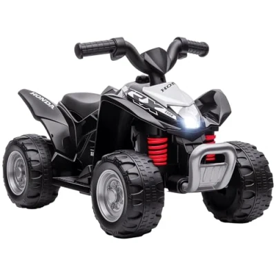 Image of AIYAPLAY Honda Licensed Kids Electric Quad Bike, 6V Ride On Car ATV Toy, with LED Light, Horn, for 1.5 3 Years, Black