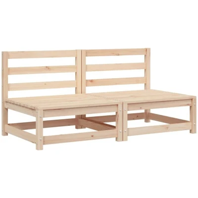 Image of vidaXL Garden Sofas Armless 2 pcs 70x70x67 cm Solid Wood Pine