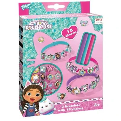 Image of Totum Gabby&#039;s Bracelet Set with 18 Different Pendants Charm Pendant Ideal as a Children&#039;s Gift and Girls Accessory, Arts Craft Jewellery Making Kit, for Ages 3+