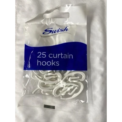Image of Croydex White Curtain Hooks Pack of 25