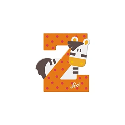 Image of Letter Z Zebra Sevi Wooden Letters for Children&#039;s Bedroom Decor 10cm Animal Alphabet Model 83026