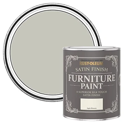 Image of Rust Oleum Light Green Furniture Paint in Satin Finish Apple Blossom 750ml