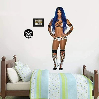 Image of WWE Wall Mural Sasha Banks Wrestler Decal + Sticker Set Vinyl Kids Art (LIFESIZE)