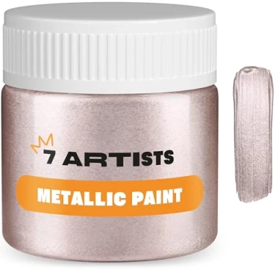 Image of 7 Artists Metallic Acrylic Paint 50 ml Rose Gold Paints Golden Acrilic