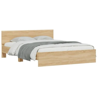 Image of vidaXL Bed Frame with LED without Mattress Sonoma Oak 160x200 cm