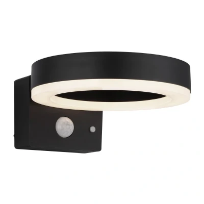 Image of Solarleuchte Outdoor Modern Wall Lamp Matt Black IP44 LED 4000K