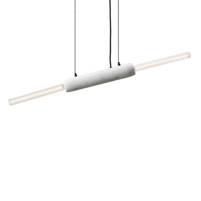 Image of DESIGN BY US Limbo pendant light, marble, white, 2 bulb, height adjustable