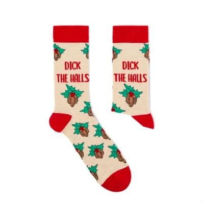 Image of Urban Eccentric Unisex Dick The Halls Christmas Socks Gift 1 Pair Cotton Rich Premium Novelty Gifts