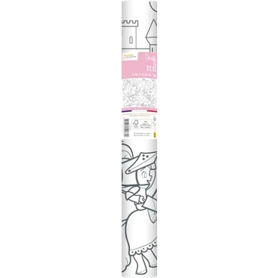 Image of Avenue Mandarine Ref GY080C Graffy Roll 5m Colouring Poster Princesses &amp; Knights 90gsm Drawing Paper, 50cm Design Repeated 10 Times, Ideal for Group Activities