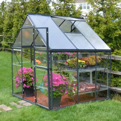 Image of 6&#039; x Palram Canopia Hybrid Grey Greenhouse (1.85m 1.86m)