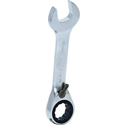 Image of KS Tools 503.4637 GEARplus combination ratcheting spanner, stubby, 14mm