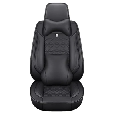 Image of Congxy Universal Car Seat Covers waterproof leather Full Set, To Fit Most Cars, Side Airbag Compatible, Black Luxury