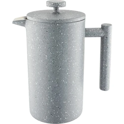 Image of Café Olé CFD Cafetière, 1 Litre 3 Cup Double Walled Stainless Steel French Press Coffee Maker, Grey Granite Finish,CFD 08GG
