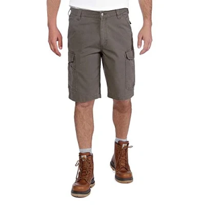 Image of Carhartt Men&#039;s Rugged Flex Relaxed Fit Canvas Cargo Work Short, Tarmac, 32W