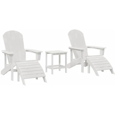 Image of vidaXL 3 Piece Garden Lounge Set White HDPE