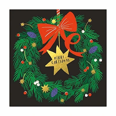 Image of Festive Wreath by Sarah Long Pack of 8 Christmas Cards