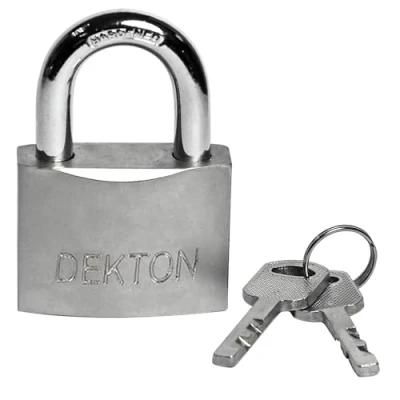 Image of DEKTON DT70182 40MM Satin Padlock with 3 Security Keys, Silver