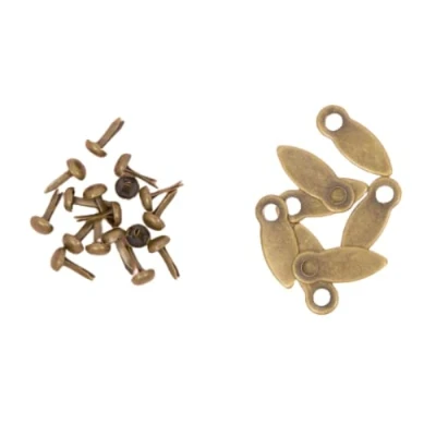 Image of Craftelier Brads and Knobs for Creating Fasteners Scrapbooking Craft Projects includes 50 Buttons Size 17x7mm Vintage Bronze