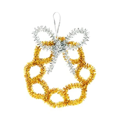 Image of Baker Ross EX9231 Gold &amp; Silver Tinsel Pipe Cleaners Value Pack — ⁠Creative Art Supplies for Kids, Crafts and Decorations (Pack of 72)