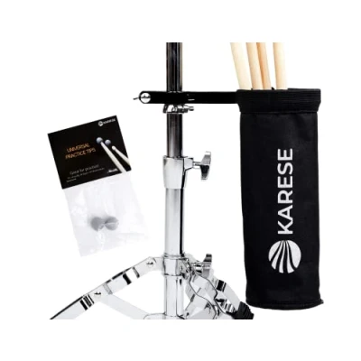 Image of Drumsticks Bag Holder, comes complete with a pair of Silicone Silent Practice Tips, Nylon Drum Brush Beater Holds up to 12 Pairs