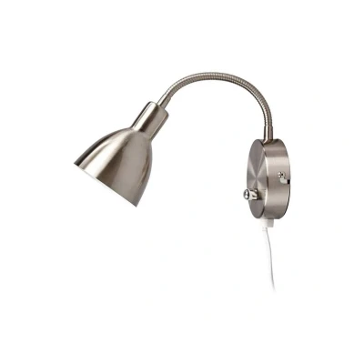 Image of Lindby wall lamp Amrei, nickel coloured, 42cm, plug, dimmable