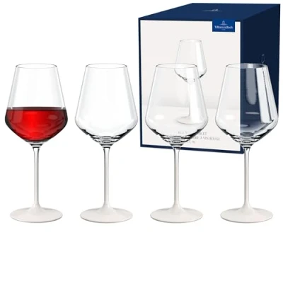 Image of Villeroy &amp; Boch Manufacture Rock Blanc Set of 4 Red Wine Goblets