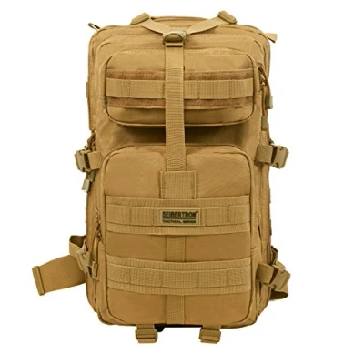 Image of Seibertron Falcon Tactical Water Repellent Hiking Camping Backpack Compact Assault Pack Summit Bag 37L Khaki
