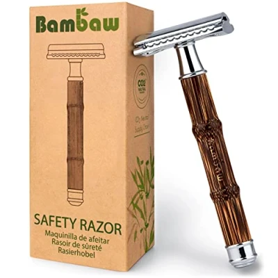 Image of Bamboo Safety Razor Razors for Men and Women Double Edge Fits All DE Blades Eco Friendly Reusable Classic Bambaw