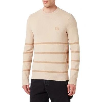 Image of JACK &amp; JONES Men&#039;s Jcotwill Knit Crew Neck Jumper, Moonbeam, XL