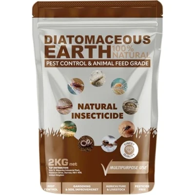 Image of Diatomaceous Earth Powder Duster Pest Control Natural Insecticide Bed Bug Killer, Mites Flea &amp; Tick, Ant Crawling Insect Solution Non Toxic DE Feed Grade (2kg)