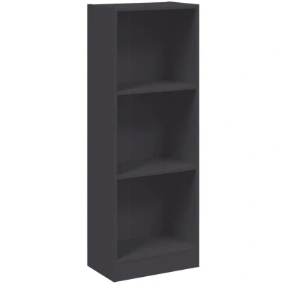 Image of vidaXL 3 Tier Book Cabinet Grey 40x24x109 cm Engineered Wood
