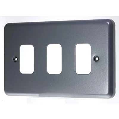 Image of MK Electric Metalclad Plus Grid 3 Module Frontplate