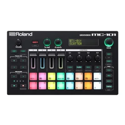 Image of Roland Mc 101 Aira Dj Groovebox Pocket Production Studio, A Portable, Compact Four Track Version