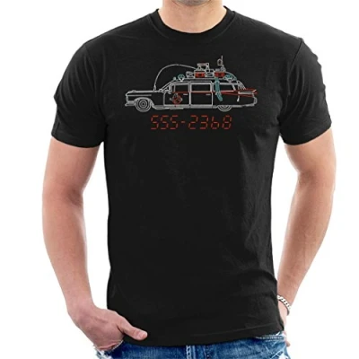 Image of Ghostbusters Ecto 1 Who Ya Gonna Call Men&#039;s T Shirt Black