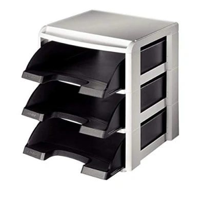 Image of Leitz A4 Letter Tray Rack, Black, Plus Range, 53270095