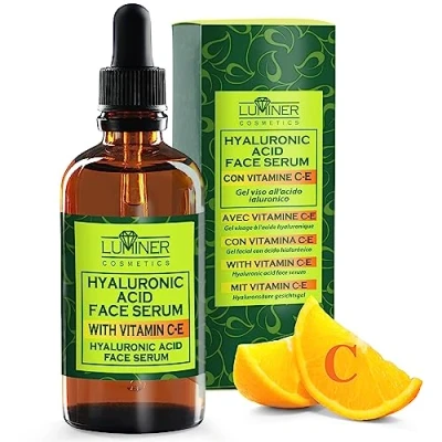 Image of LUMINER 100ml Face Serum with Hyaluronic Acid, Natural Anti Wrinkle Formula Enriched Snail Slime, Aloe Vera and Vitamin C E, Moisturizing Plumping Eye Contour