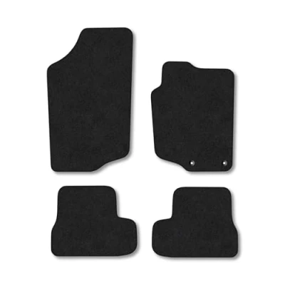 Image of Car Mats Compatible with Peugeot 207Cc (2007 2012) Tailored Fit Black Carpet Floor Set Accessory Custom 4 Pieces Anti Slip Backing &amp; Binding Trim Edge