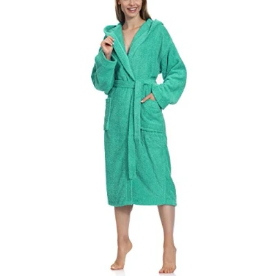 Image of Ladeheid Women&#039;s 100% Cotton Terry Bathrobe LA40 193 (Dark Grey 12 (Grammage 400), L)