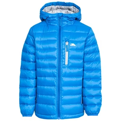 Image of Trespass Kids Morley Compact Pack Away Warm Waterproof Winter/Rain Jacket/Outdoor Jacket with Hood Blue, 2/3