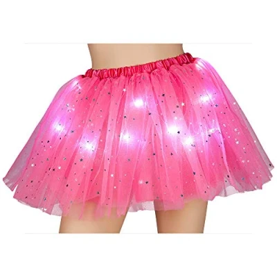 Image of Wicked Costumes Adult Light Up Sparkle Tutu (One Size) Fancy Dress Accessory (Pink)